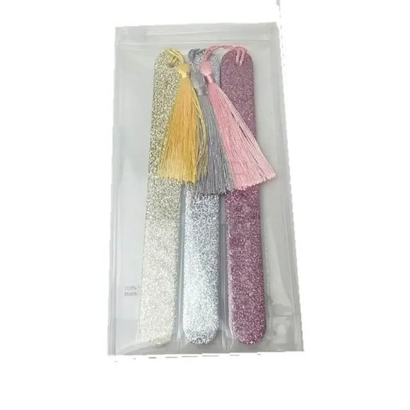 Macy's Nailed It 3 Piece Glitter Tassel Large Nail Files - Picture 1 of 2